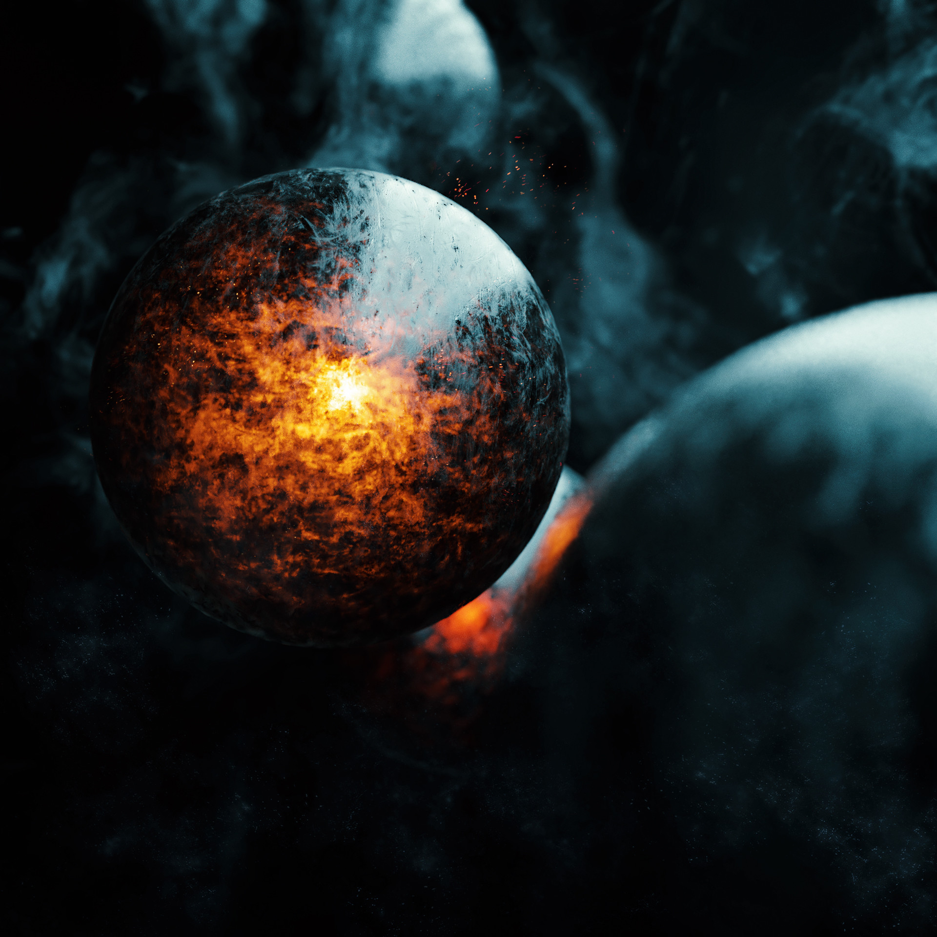 Artstation Snow Embers Abstract 3d Art Aaron Balke