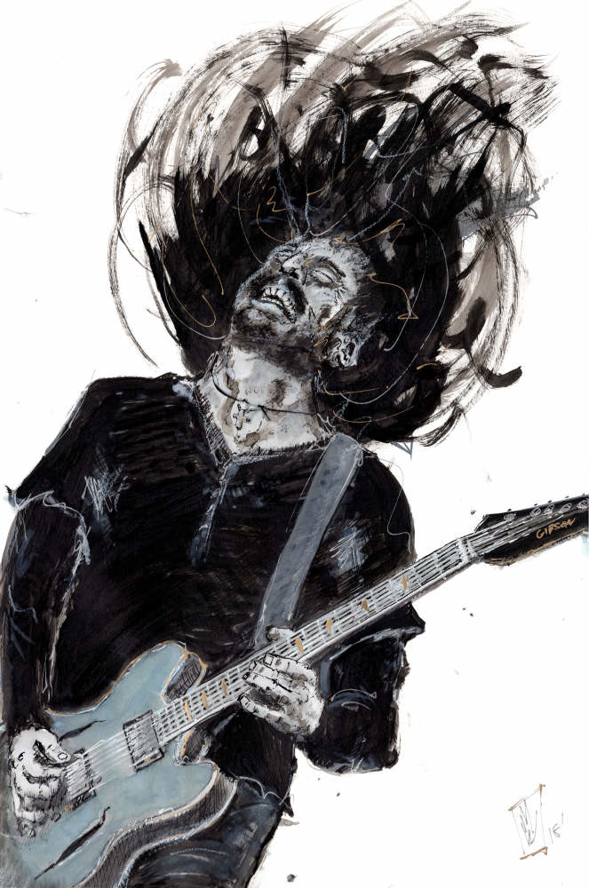 Mike Wehner Dave Grohl Of The Foo Fighters Ink Wash And