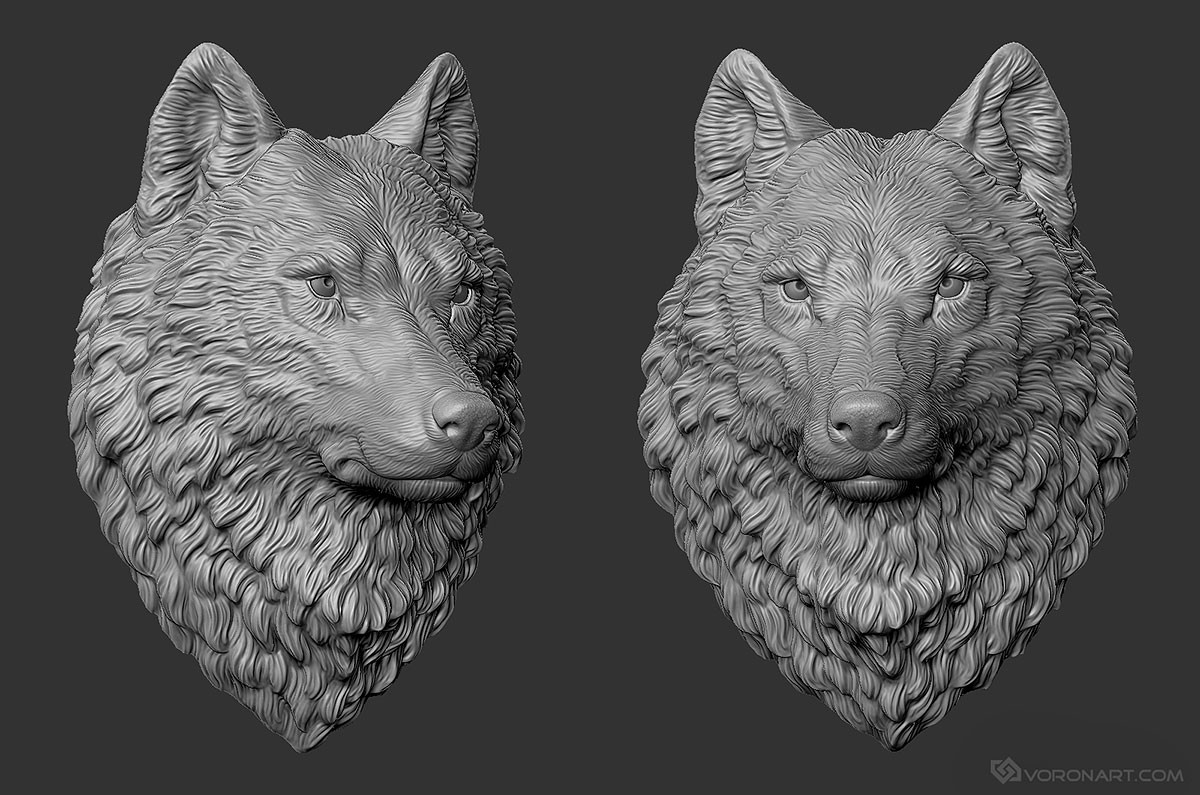 Artstation Big Wolf Head Faux Taxidermy 30 Cm Nikolay Vorobyov
