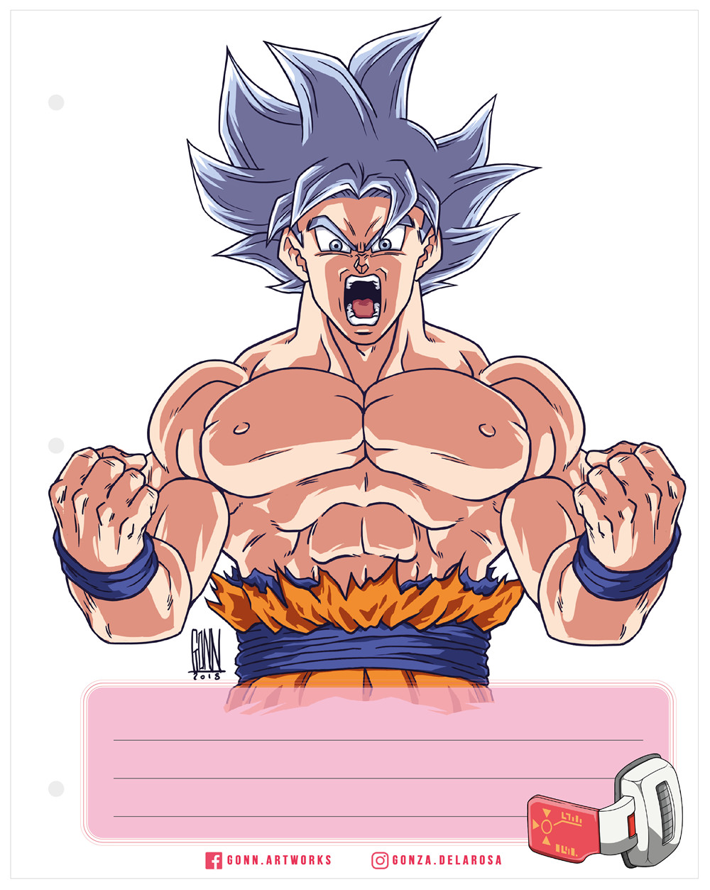 Hey, here's the commission artwork of Goku Mastered Ultra Instinct