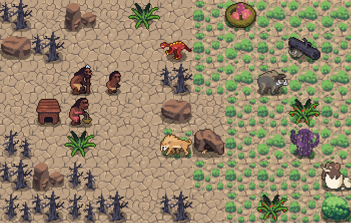 ArtStation - Top-down prehistoric mock-up