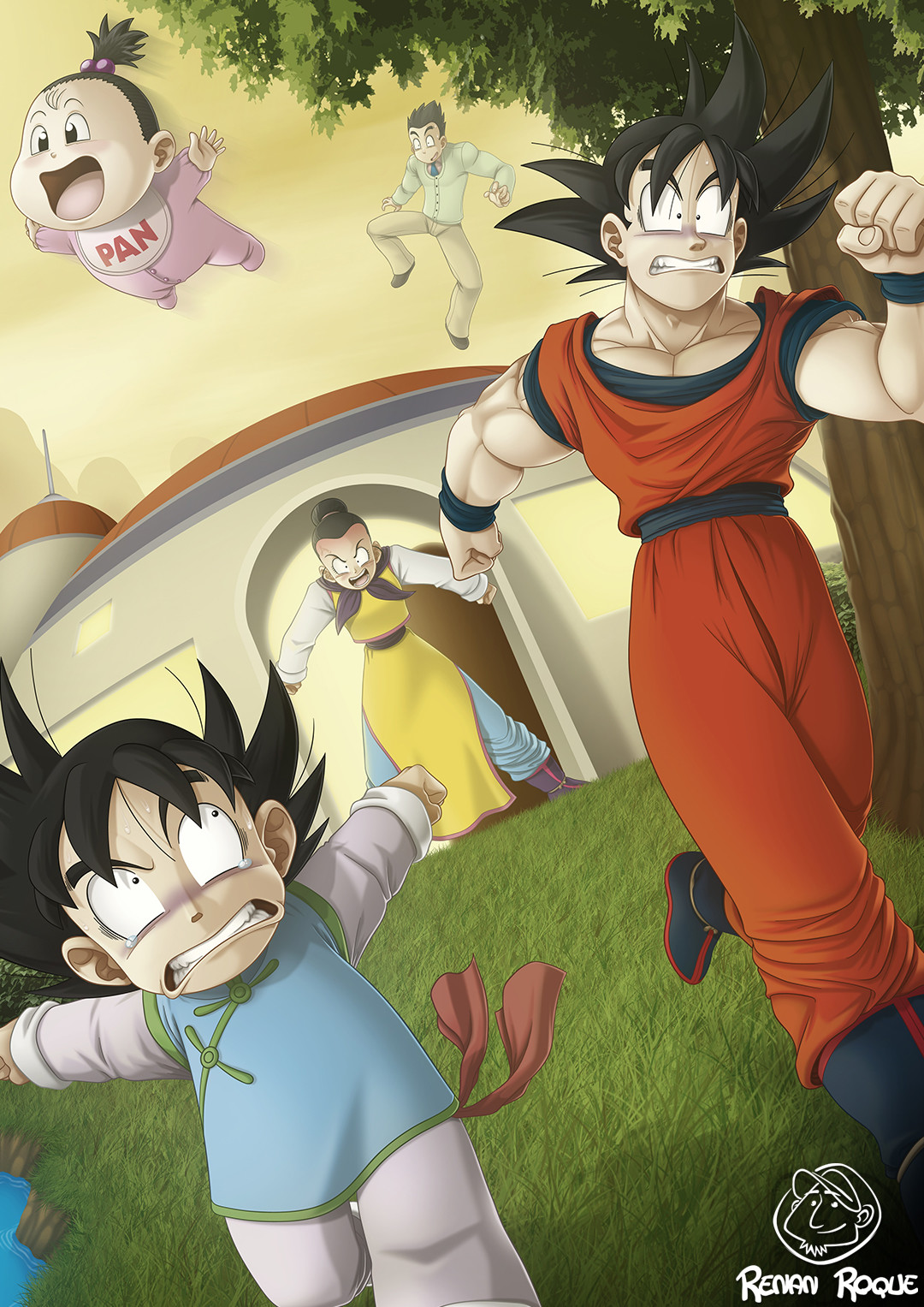 Goku vs seus filhos #dbz #dragonball #anime #combate #goku #vegeta