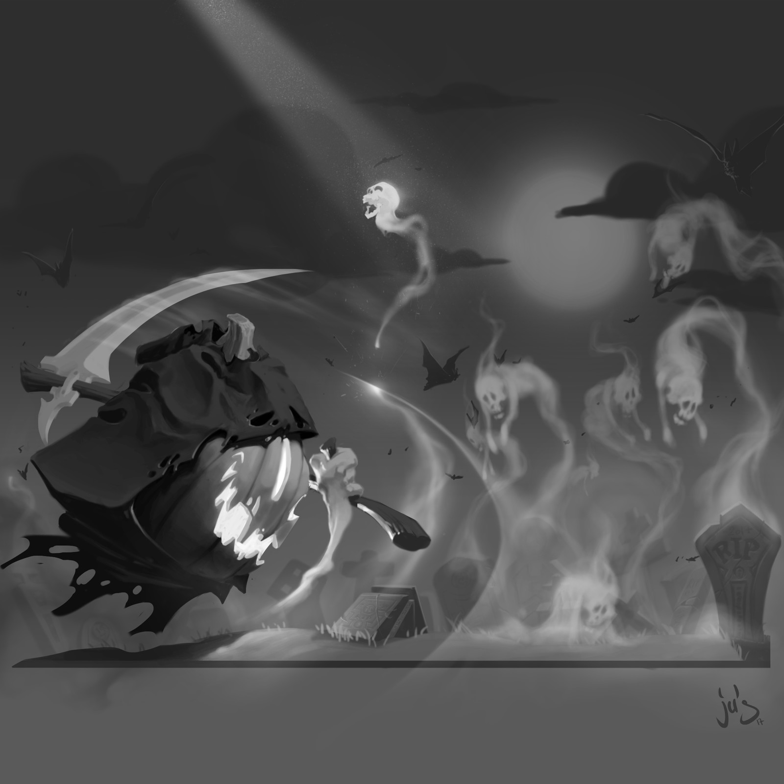 Halloween Reaper Pumpkin Jade Le Faucheur Artstation