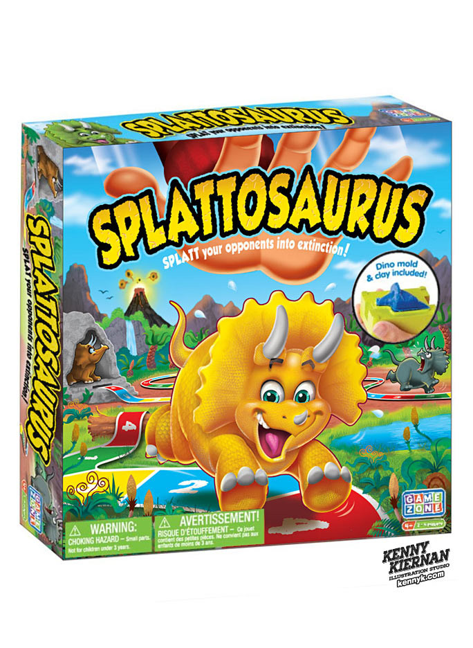 Artstation Splattosaurus Boardgame Box And Game Art Kenny Kiernan