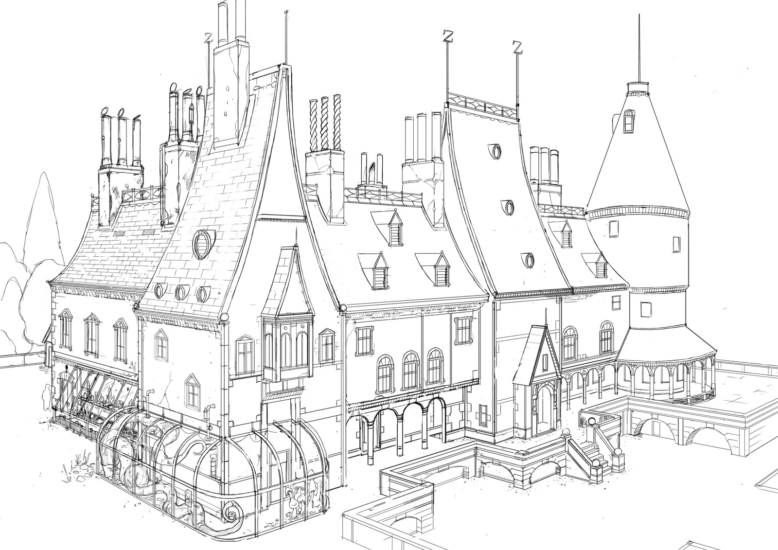 Zodiac House sketch