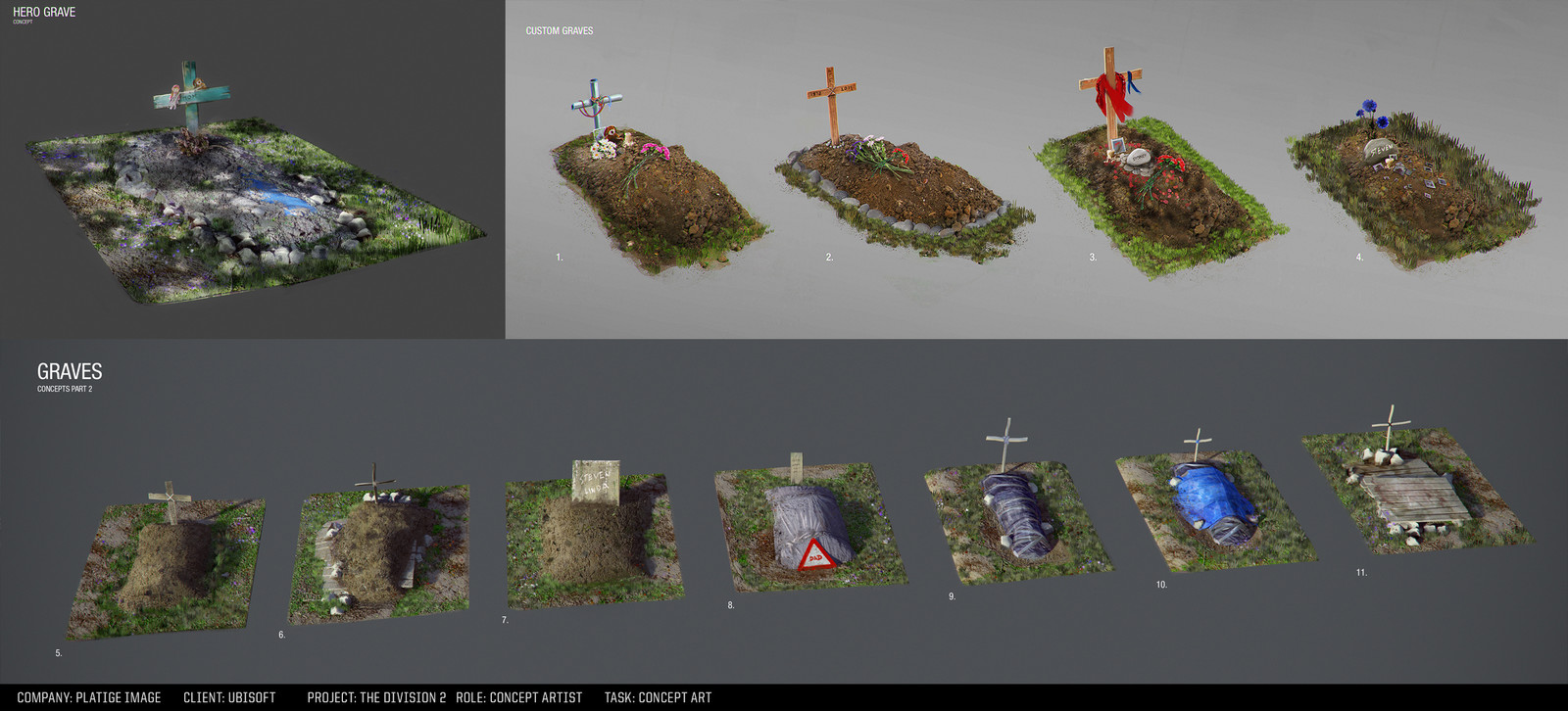 Graves in the park concepts.