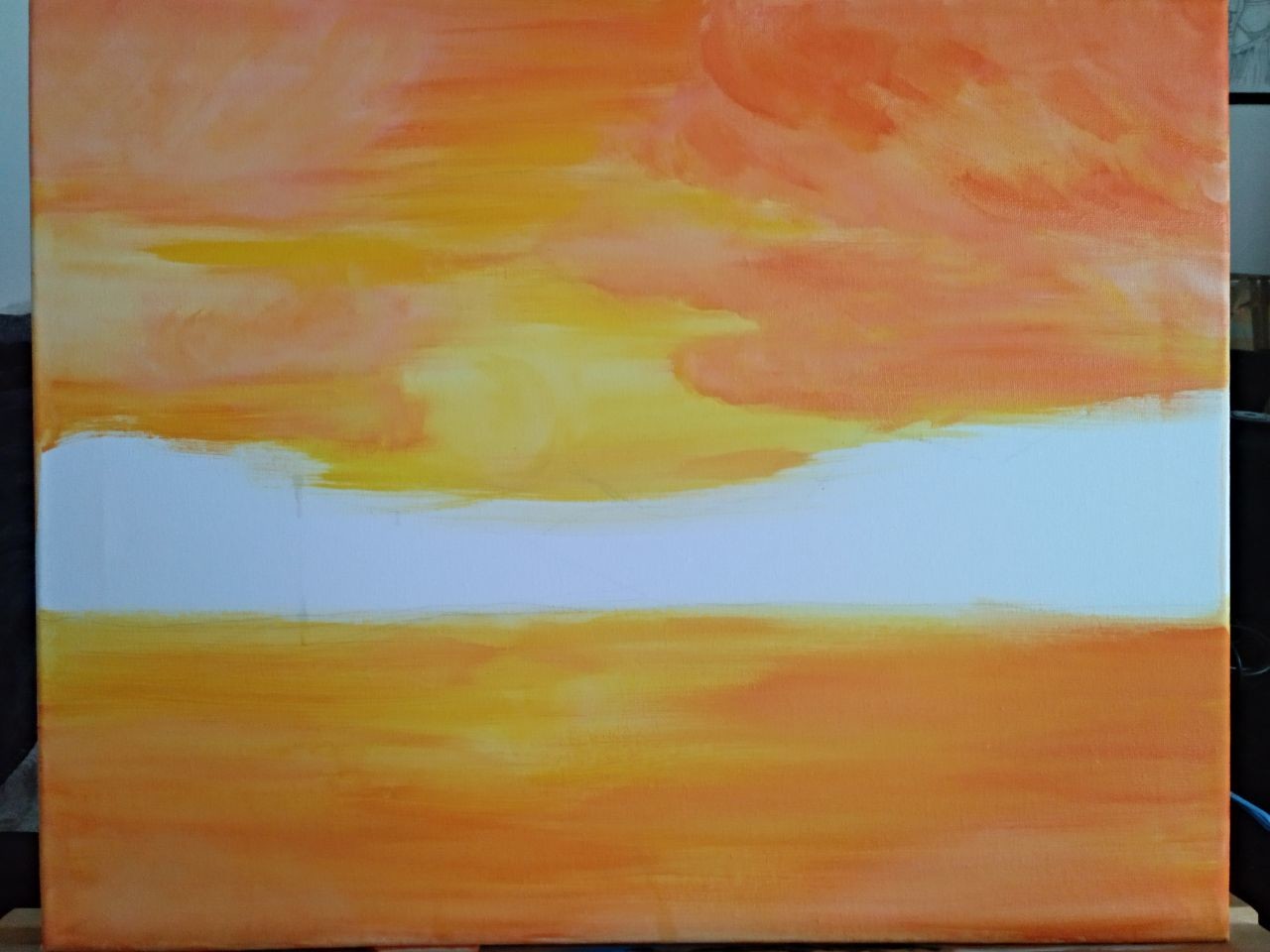 Klier Sheed Mountain Classic Simple Sunrise Acrylic Painting