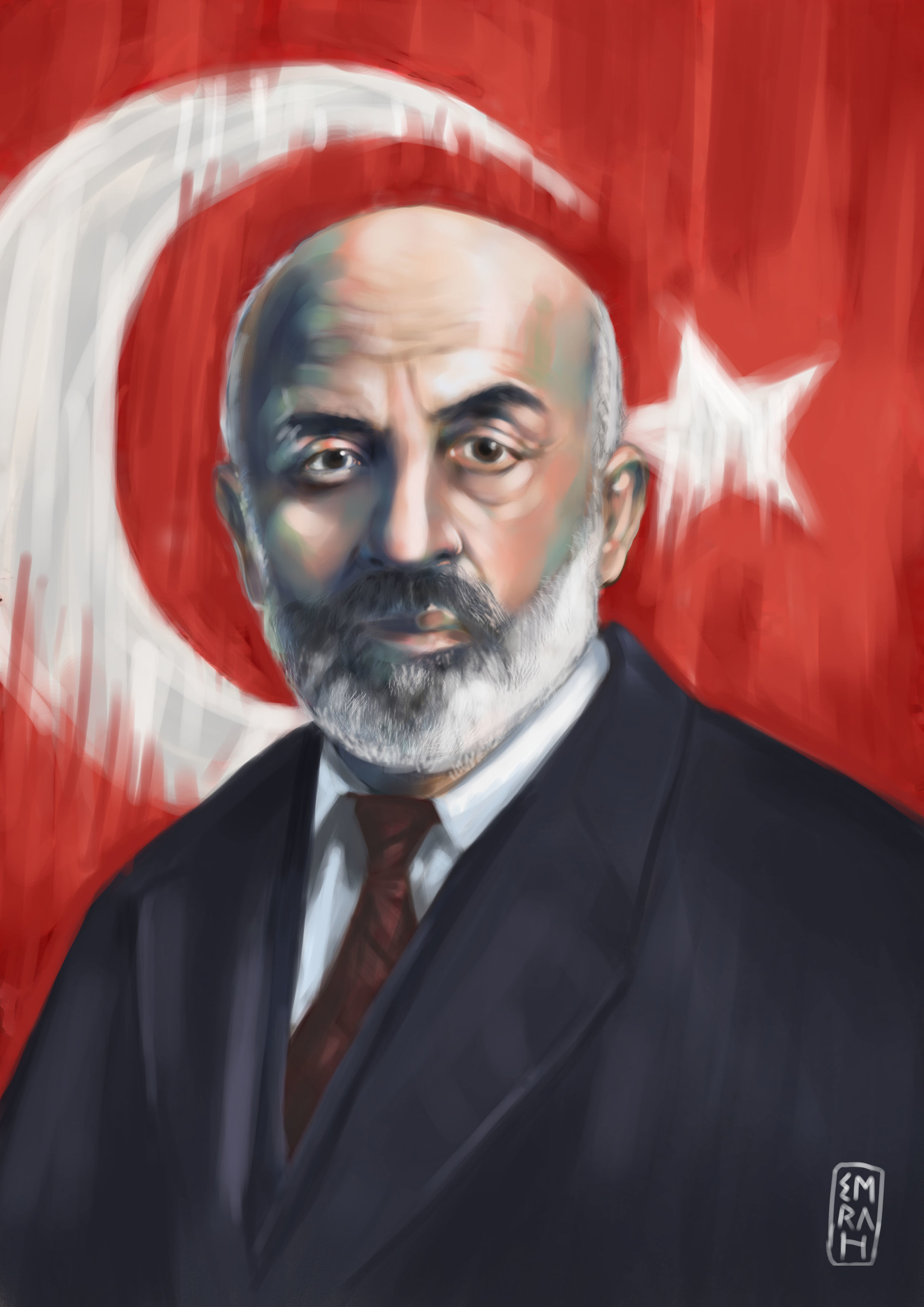 mehmet akif ersoy portrait emrah ozdemir