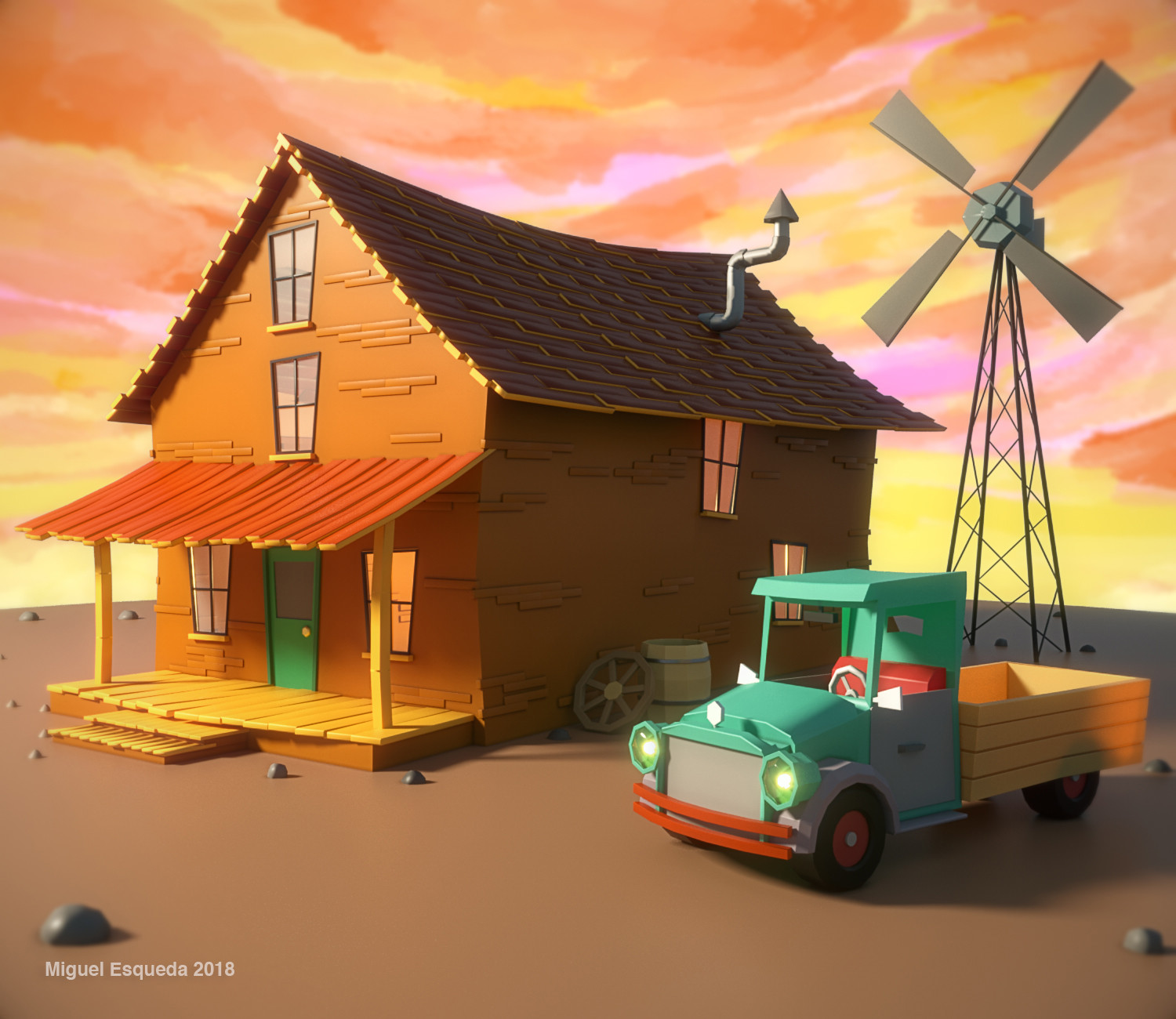 Artstation Courage The Cowardly Dog House Fan Art Miguel Esqueda