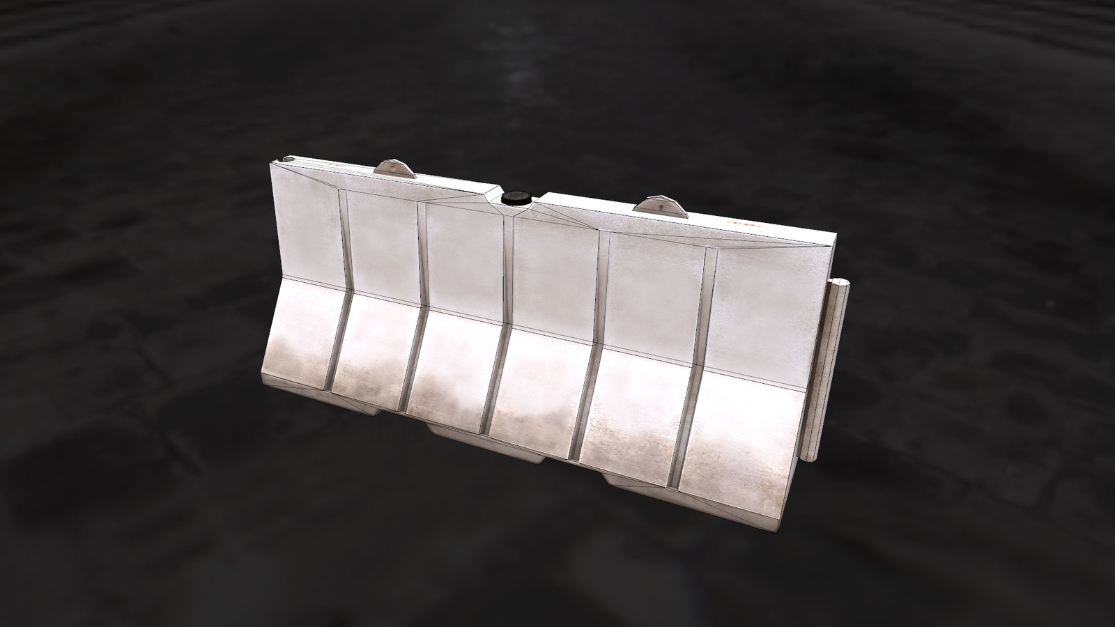 Road Barrier with wireframe
