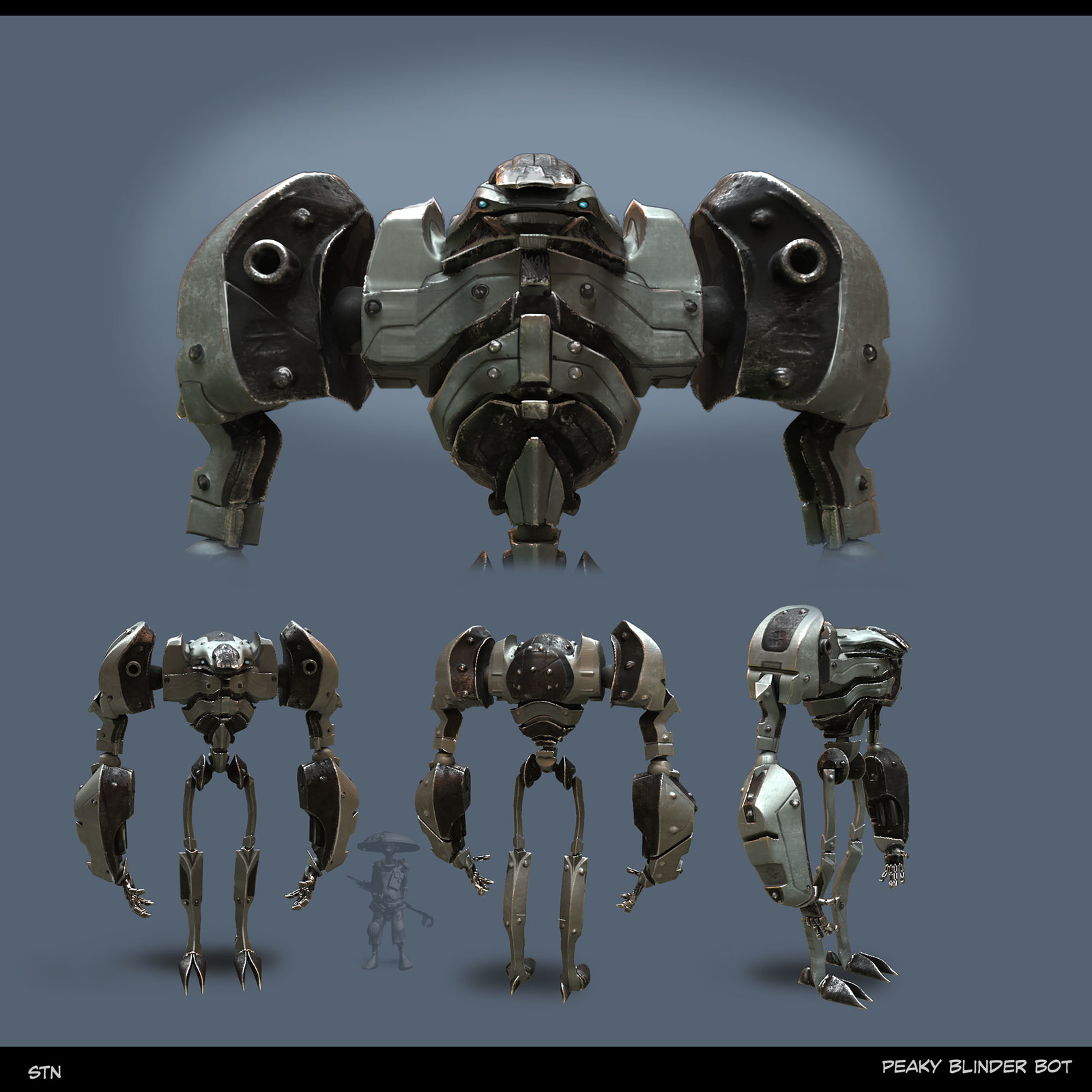 Peaky Blinder Bot , 3D Coat doodle