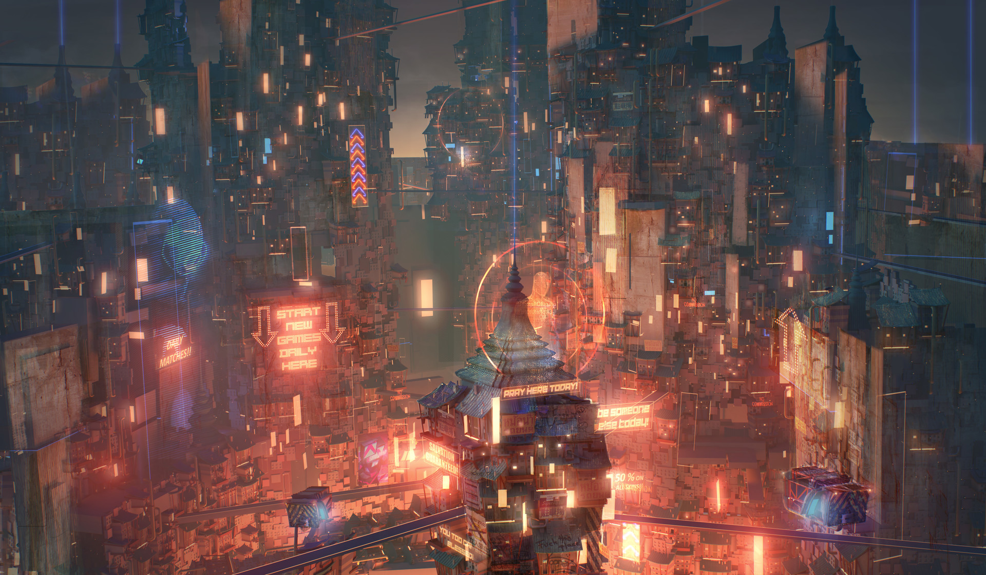 Futuristic City By Bart Tchorzewski Cyberpunk