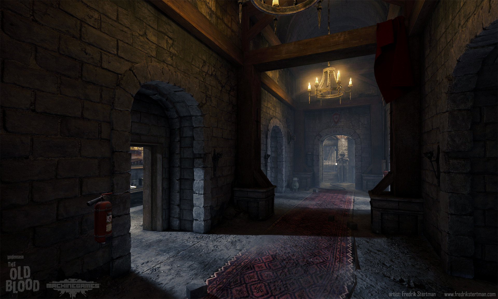 Wolfenstein old blood комната за картиной