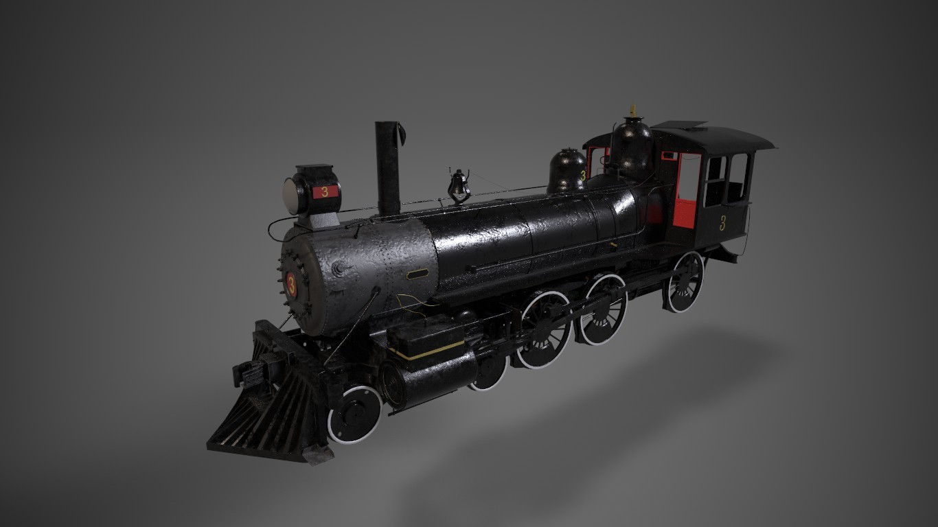 3d модель паровоза в Blender