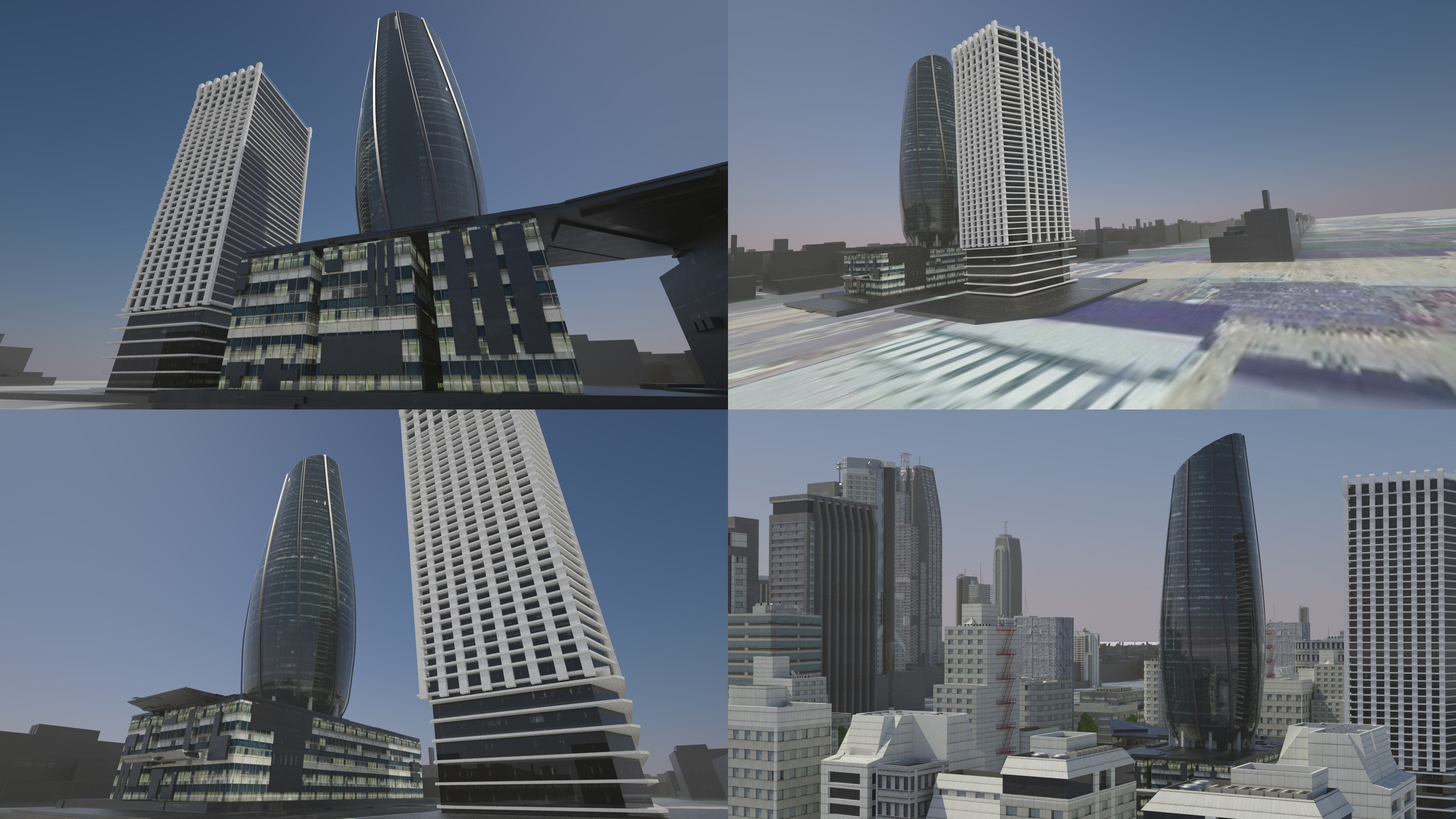 a few city render tests