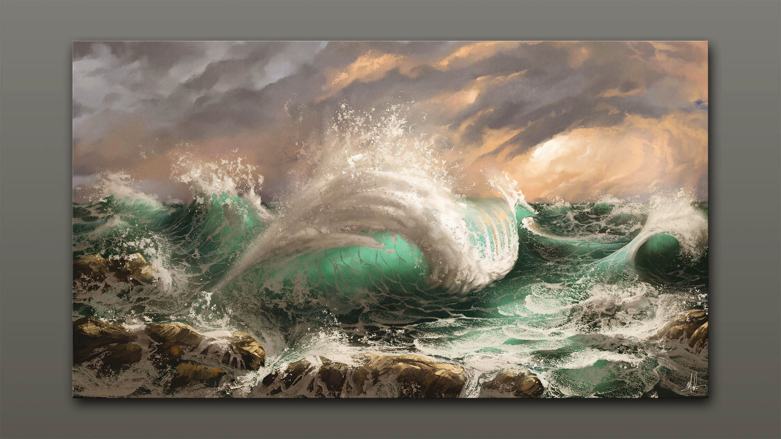 Digital Oil Painting - Shaping the Waves