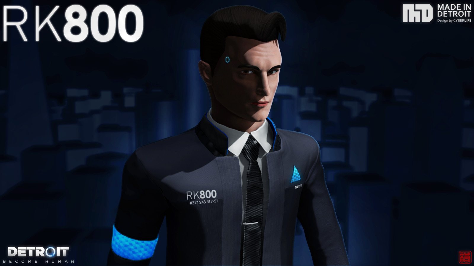 Artstation Connor Detroit Become Human Lok Oscar Chow