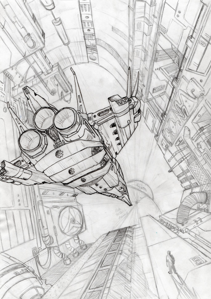 Spaceship sketch.