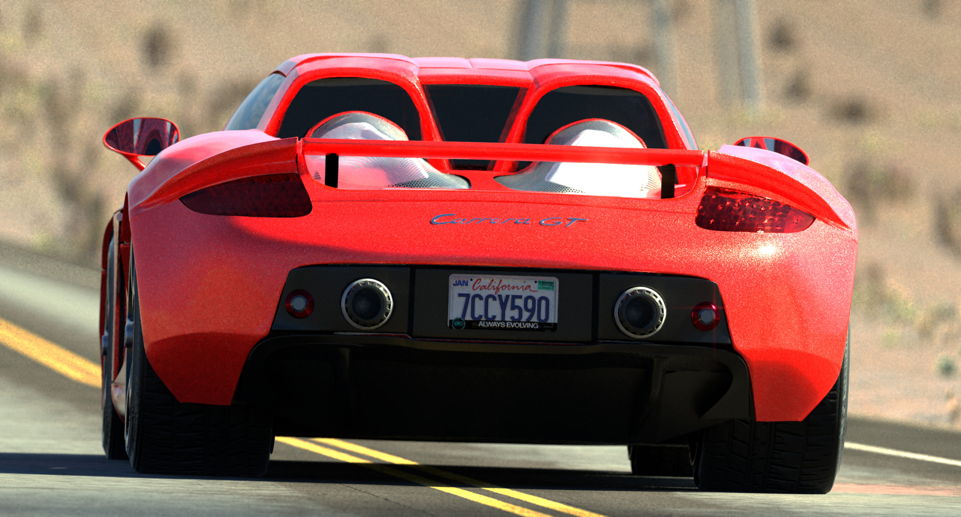 Bernard De Lagarde Photorealistic Car On Road Porsche