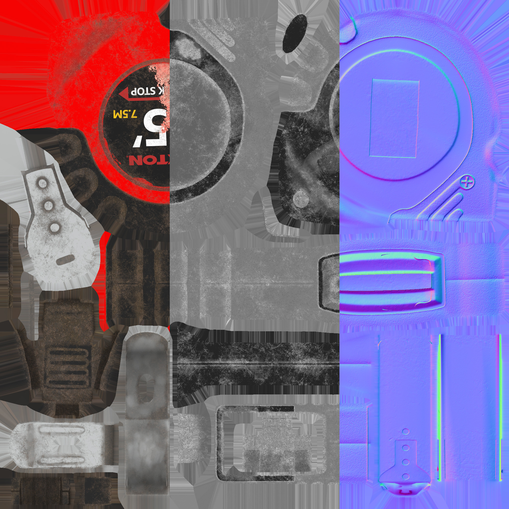 Base Color, Roughness, and Normal map.