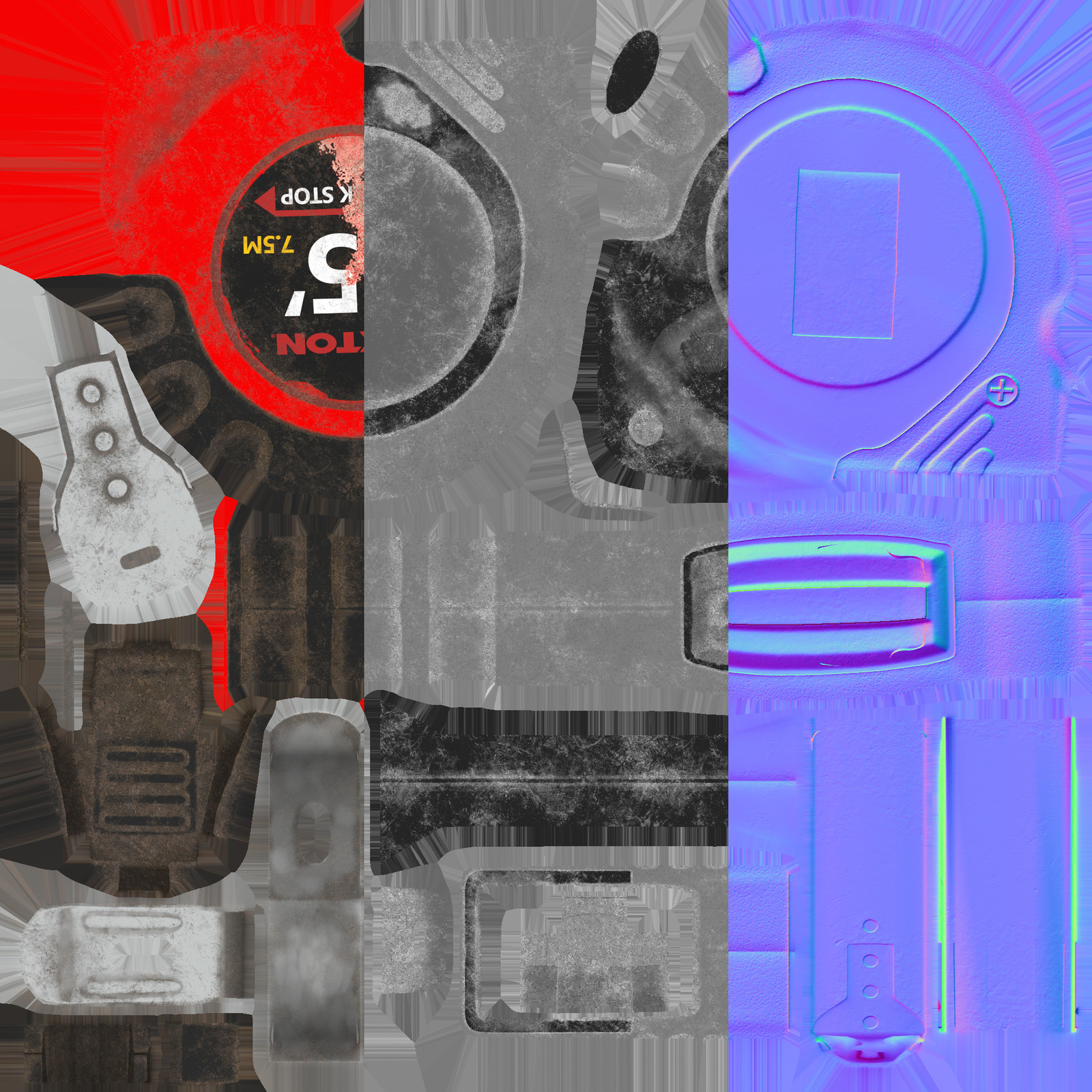 Base Color, Roughness, and Normal map.