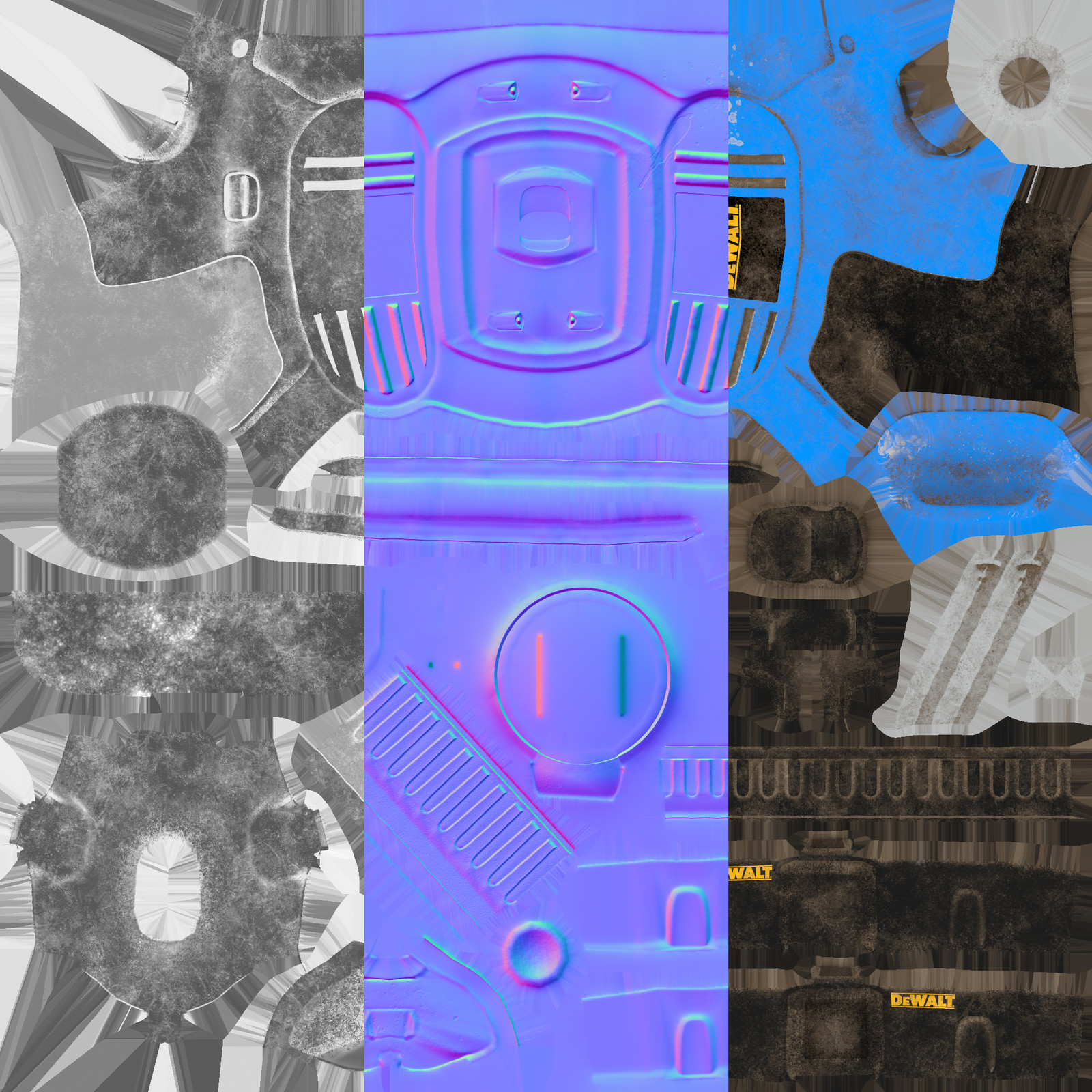Roughness, Normal, and Base Color map.