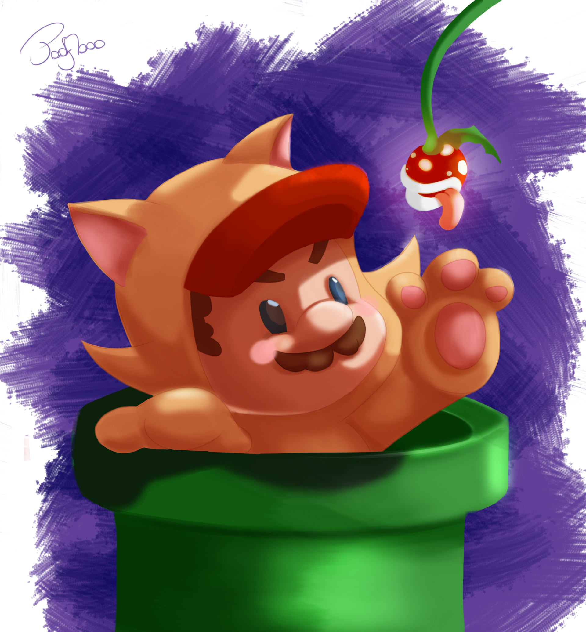 Artstation Cat Mario Adriana Tomizawa