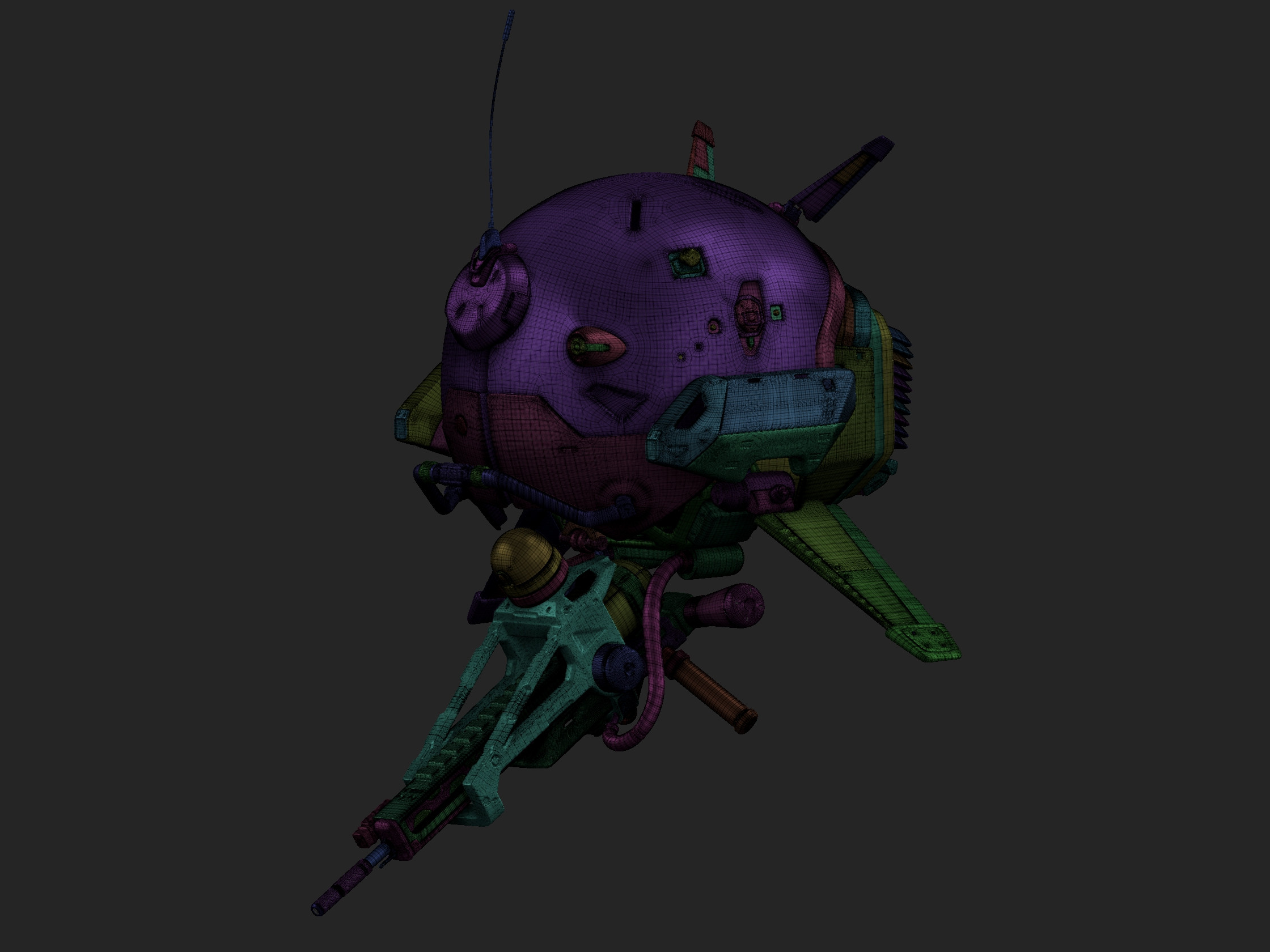 High Poly Wireframe (ZBrush)