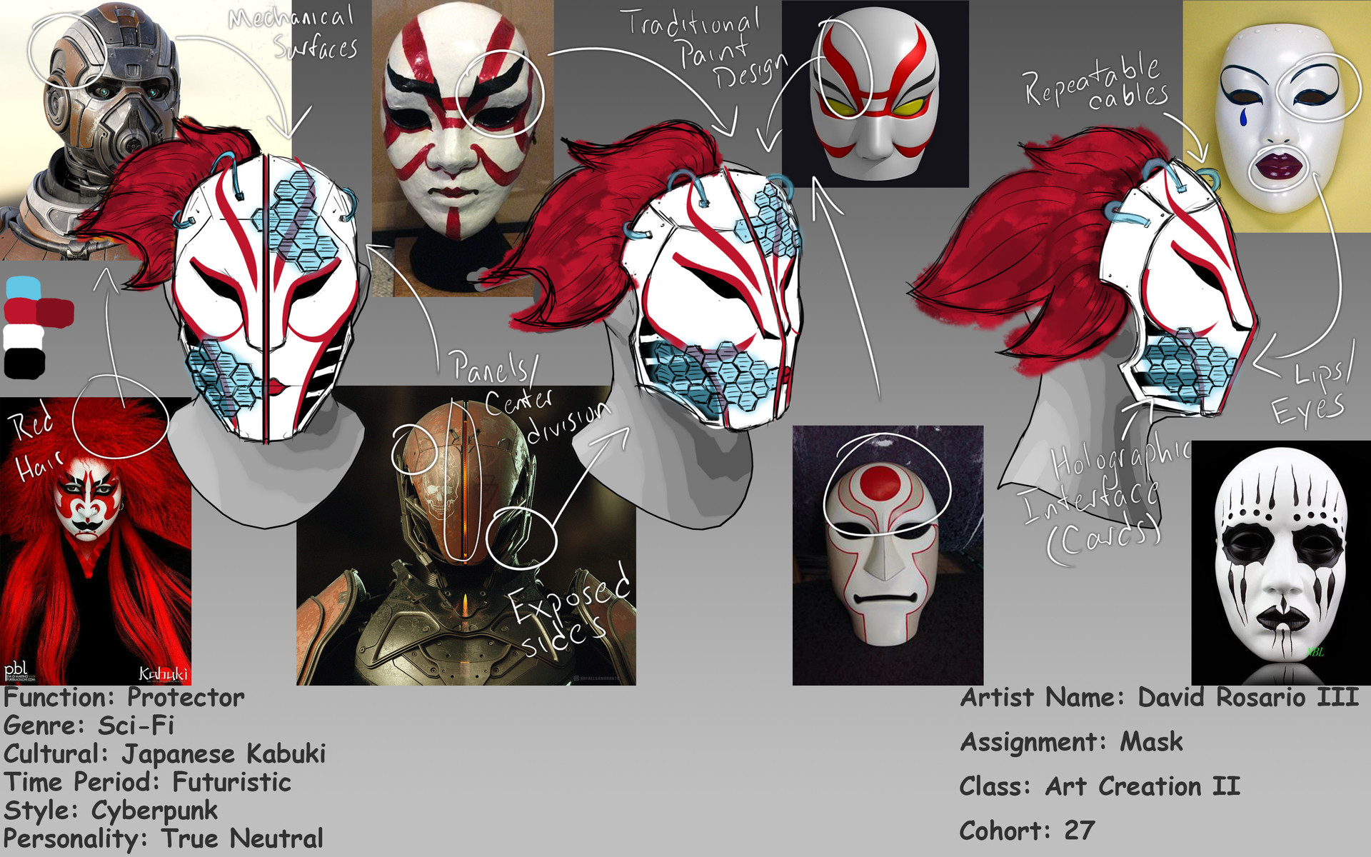 Artstation Futuristic Kabuki Mask David Rosario Iii