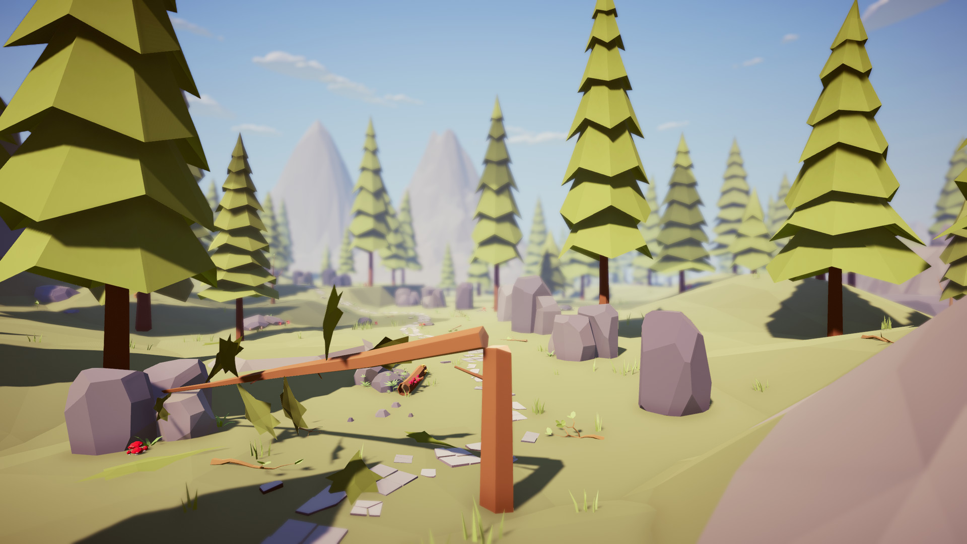 Лес 3d модель Low Poly