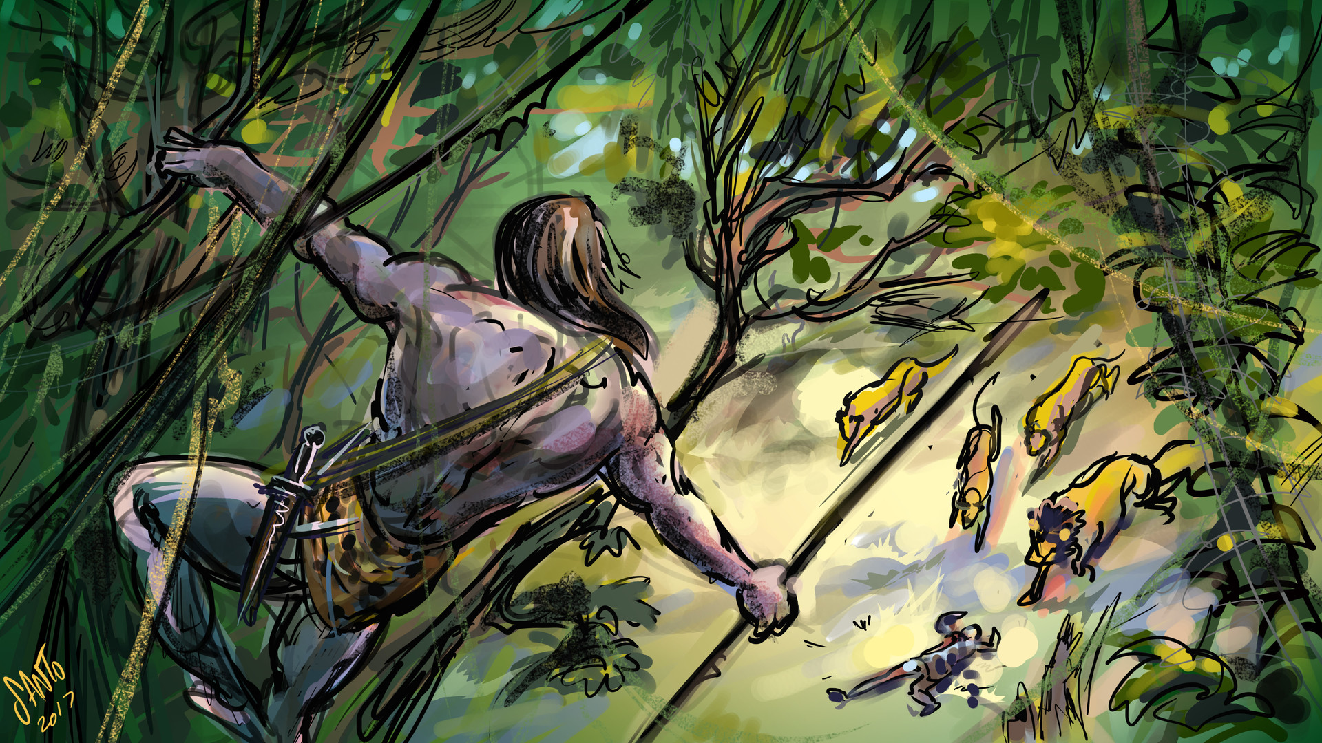 Artstation Tarzan Saves Warrior Tony Santo