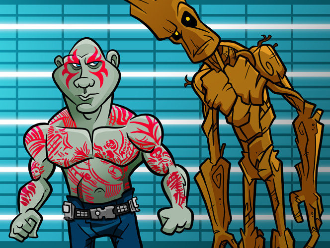 Drax and Groot