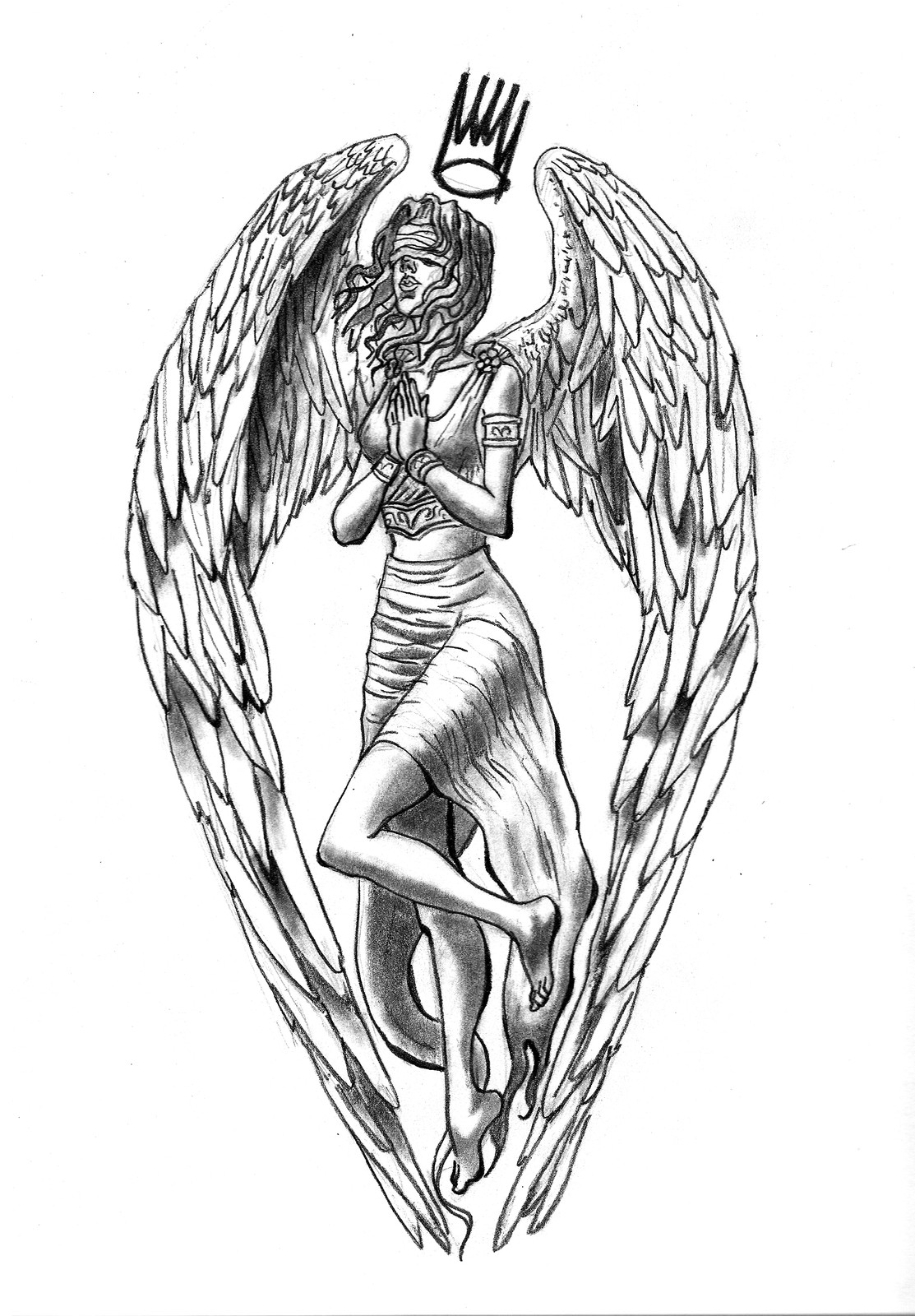 John Espiritu Santo Angel Tattoo