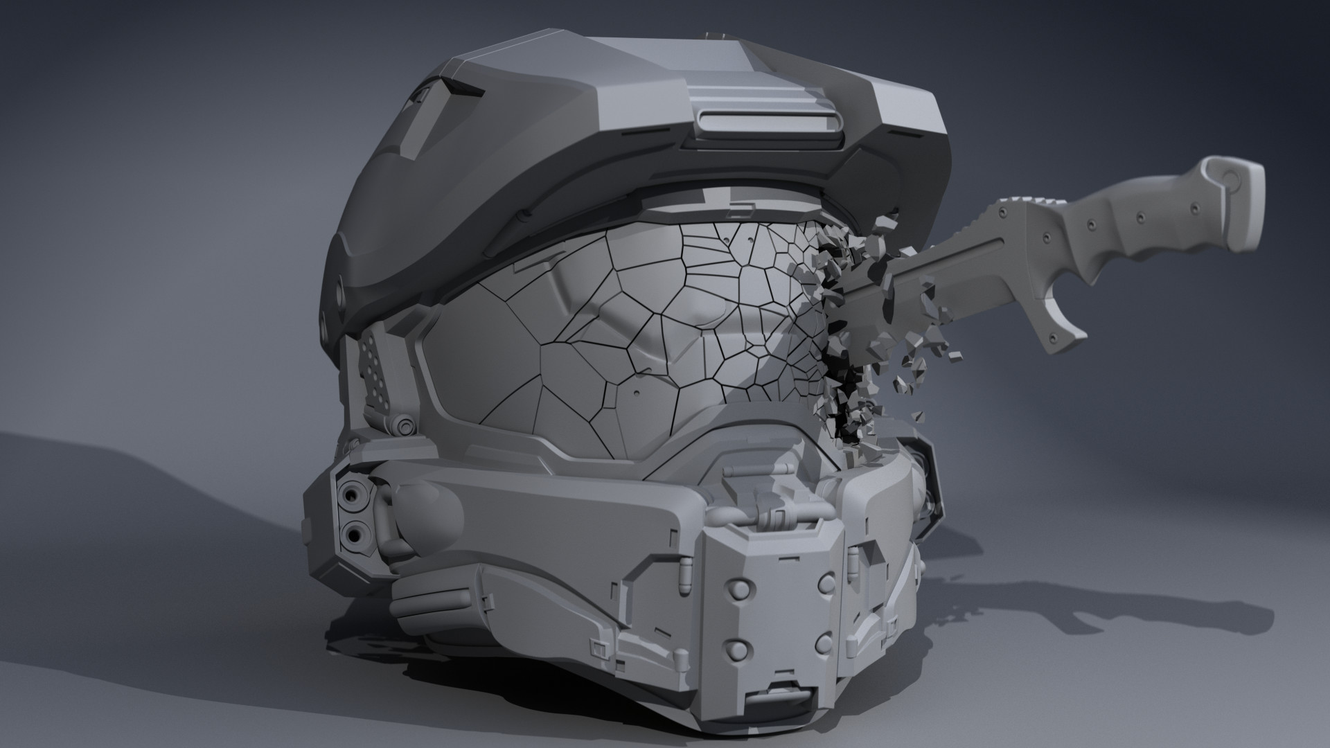 Artstation Master Chief Helmet And Halo Combat Knife Fan Art