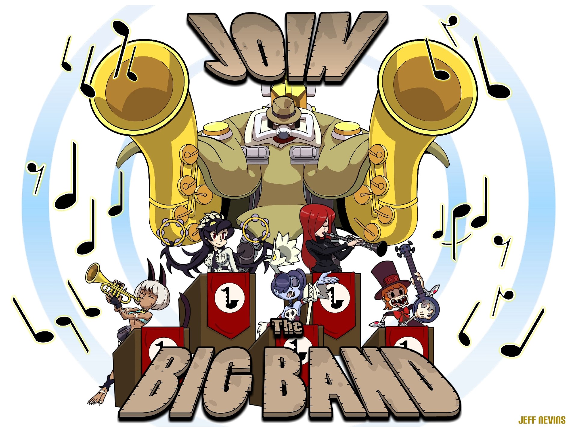 Биг бэнд skullgirls арт
