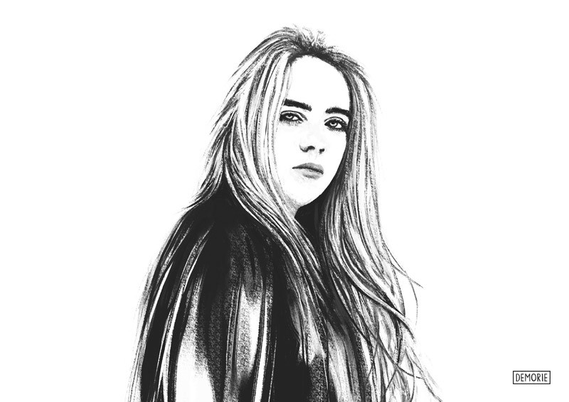 Artstation Billie Eilish Portrait Artwork Demorie
