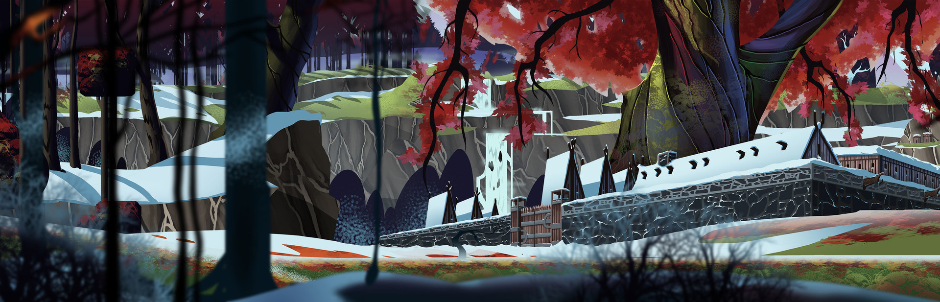 Artstation Banner Saga Style Environment Andrew Brown