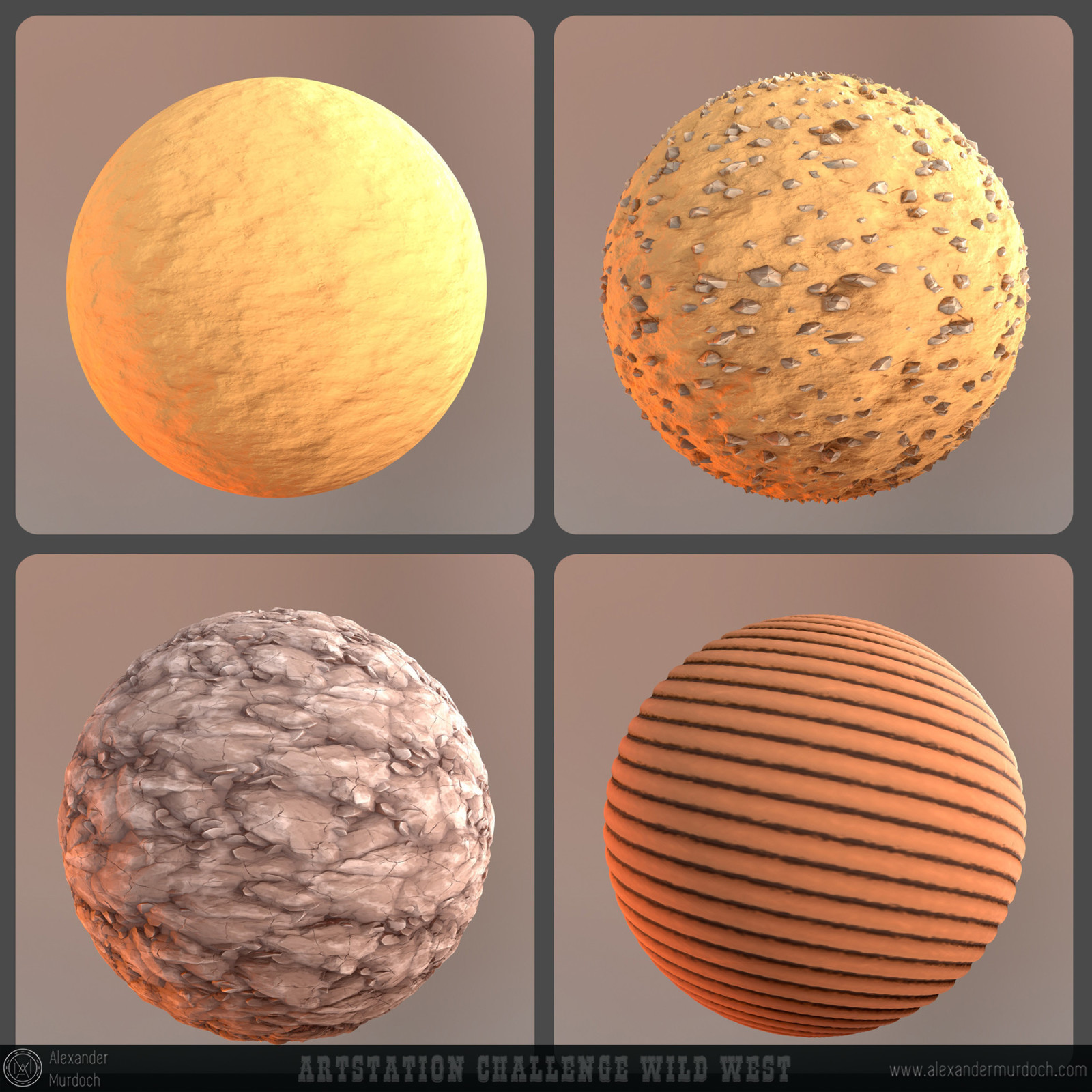 Materials (From Substance Designer, rendered in Marmoset Toolbag 3)
