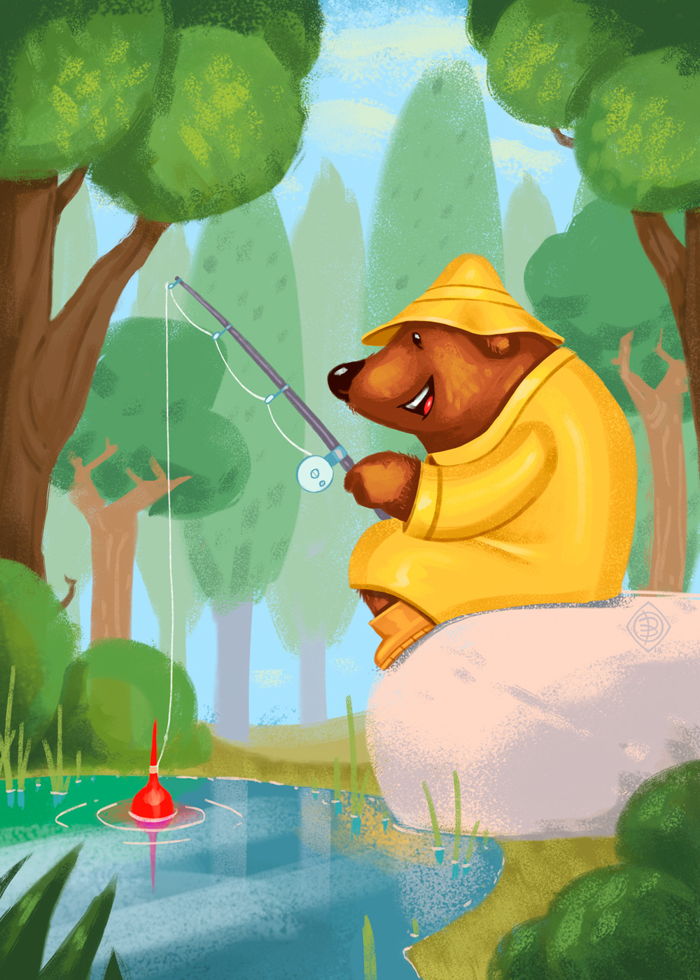 ArtStation - Mr. Bear And The Fishing Rod