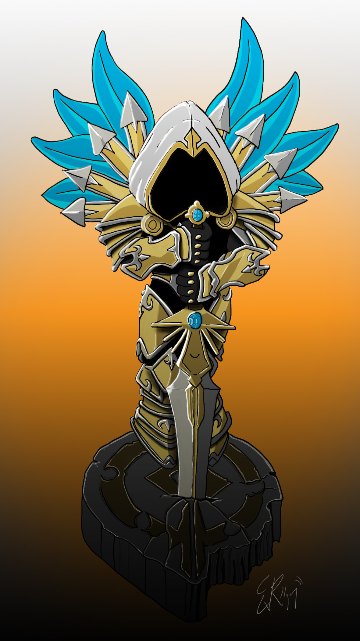 Artstation Tyrael Diablo 3 Eric Reed,Contoh Gambar Perspektif Pemandangan Alam Yang Mudah Digambar