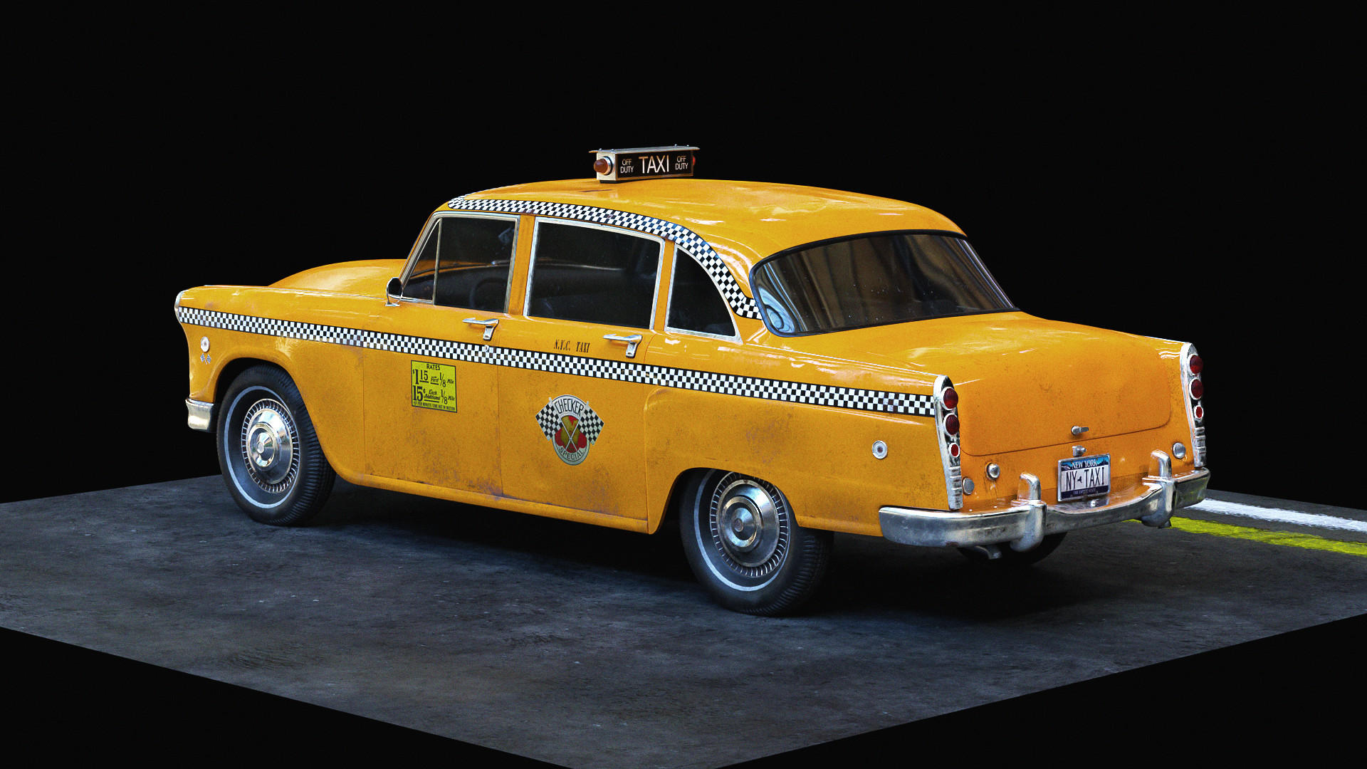 Artstation Checker Cab 3d Model Taylor Cooper