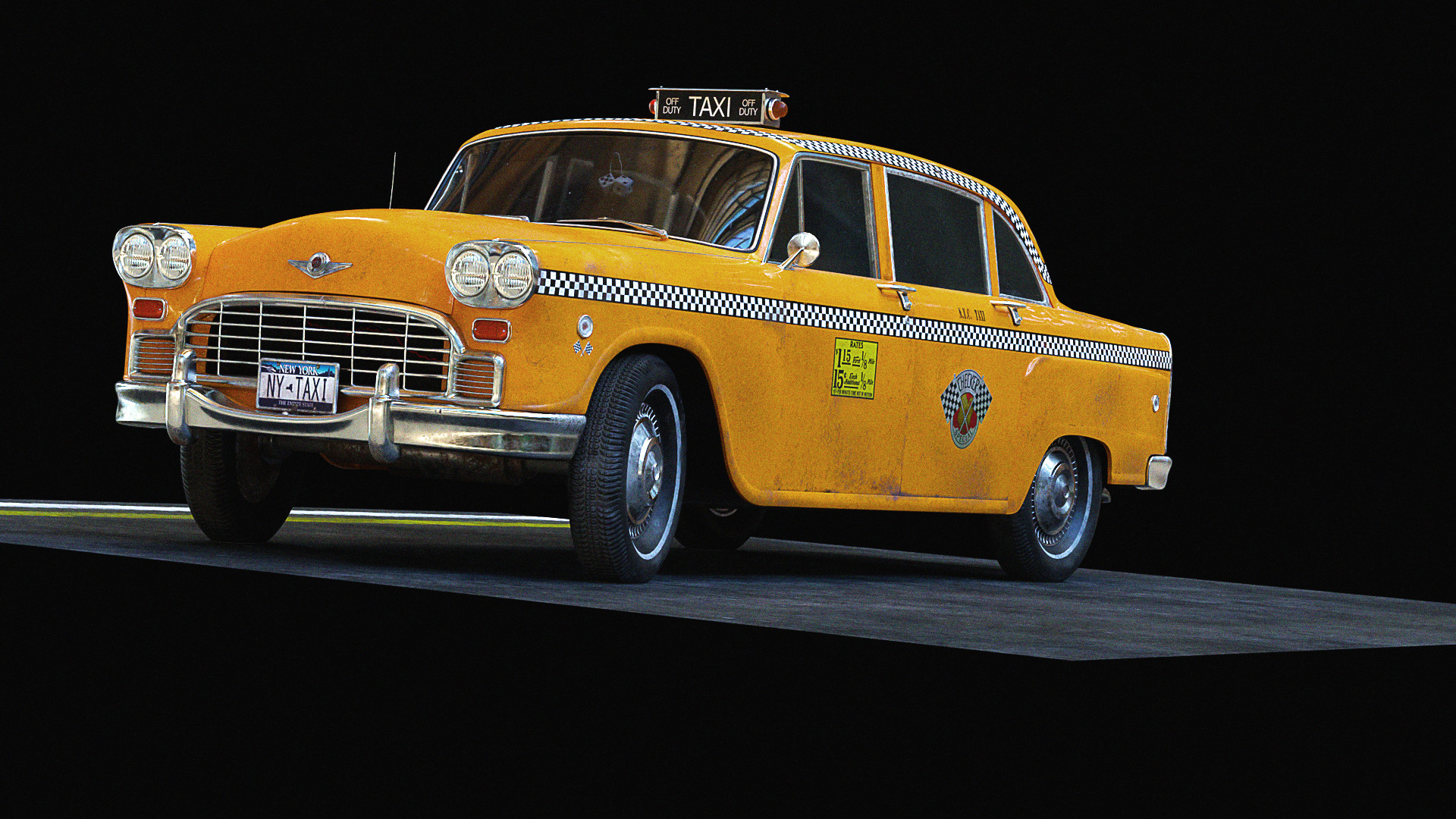 Artstation Checker Cab 3d Model Taylor Cooper