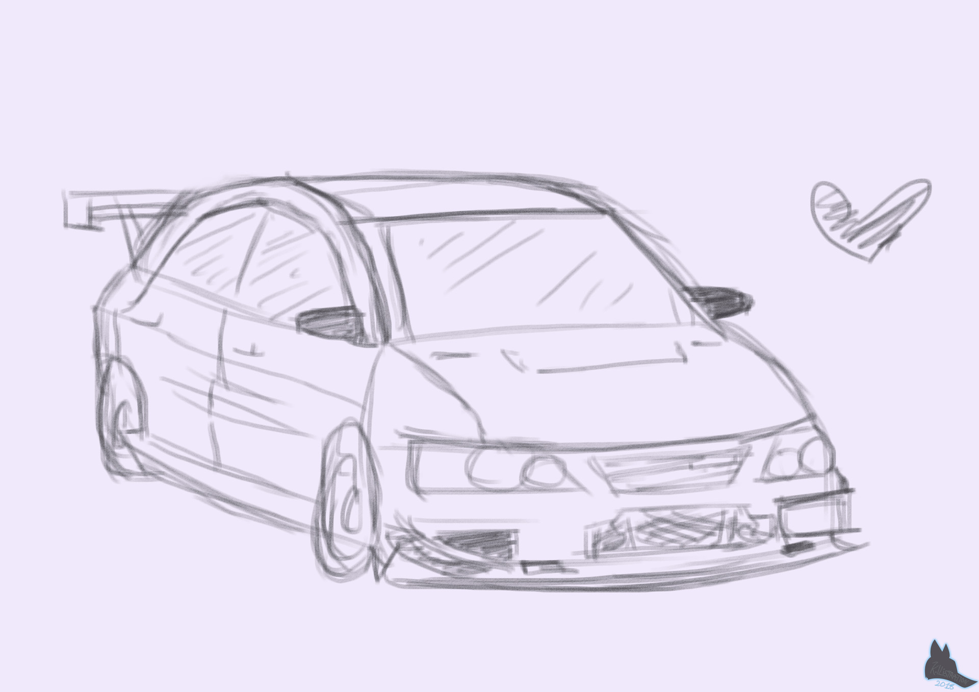 Mitsubishi lancer нарисовать