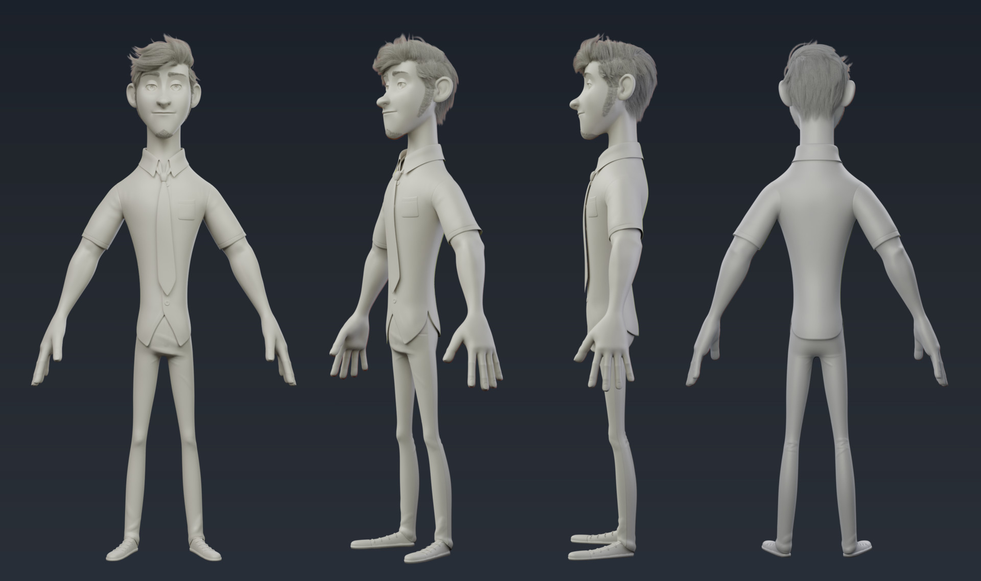 T-pose 3d cat model for game development or animation ,tall , good body  shape , wearing summer clothes and funny face , like zootopia characters