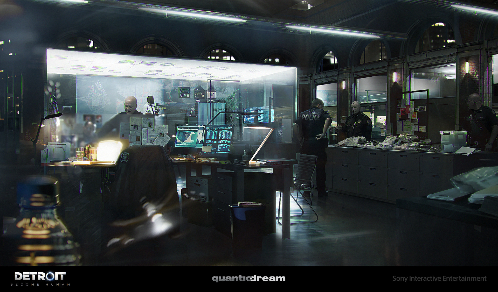 Artstation Detroit Become Human Police Station Sorane Mathieu