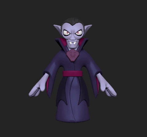 Small gif with few iterations I did for the character in Zbrush
