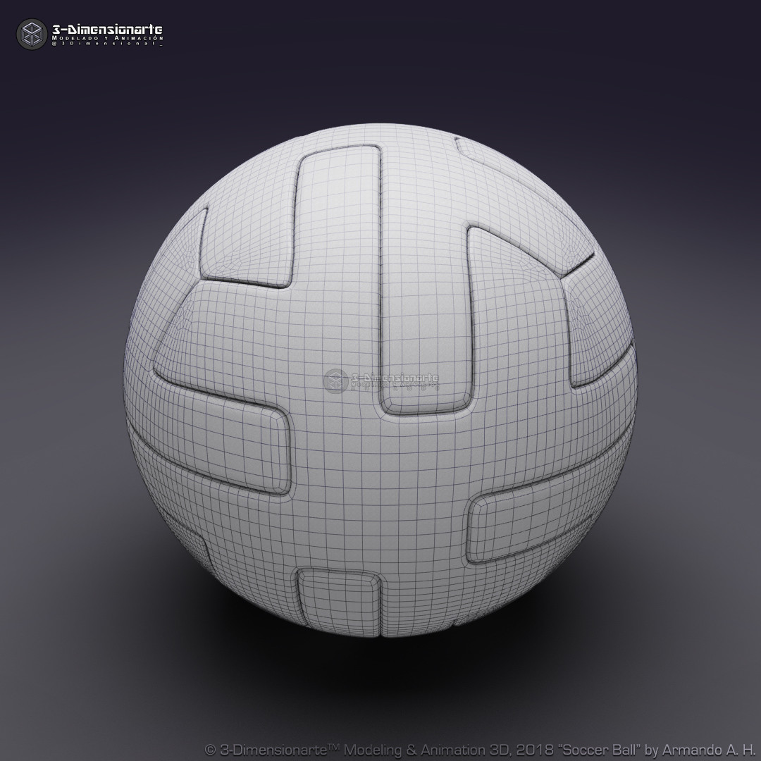 Soccer Ball 3D Telstar 18 - Wireframe