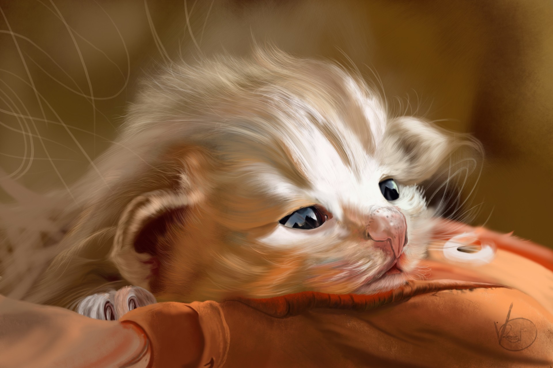 Artstation Cute Cat Digital Painting Shambhuraj Panhalakar
