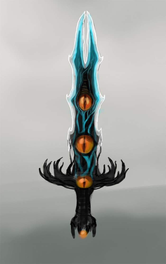 Initial idea for a sword with eyes