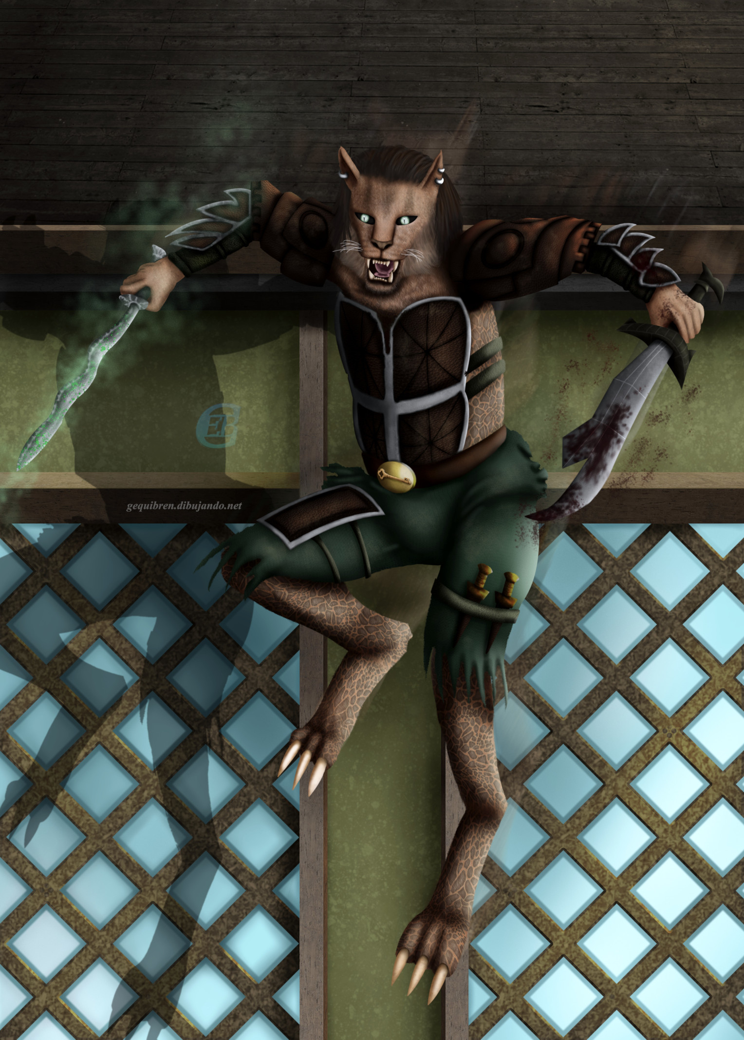 Artstation Dejiii 12 Tes Oblivion Khajiit Rogue Wip Gif